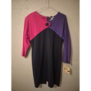 NWT CW Dress Size 9/10 Deadstock Colorblock 1980's Y2K Maximalist